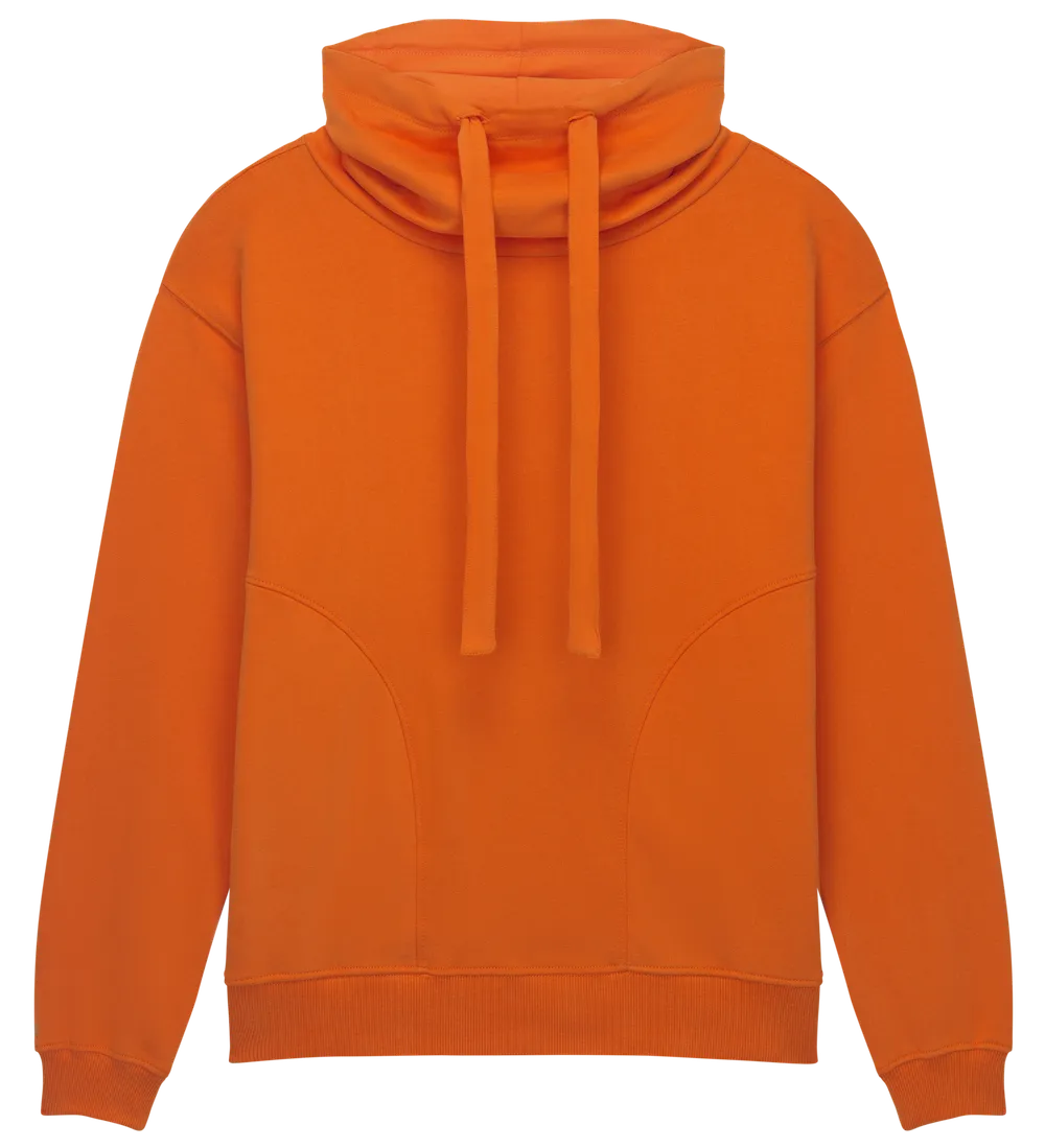 EP315-SUOR0 - Women's Funnel Neck Sweatshirt - Sueded Orange