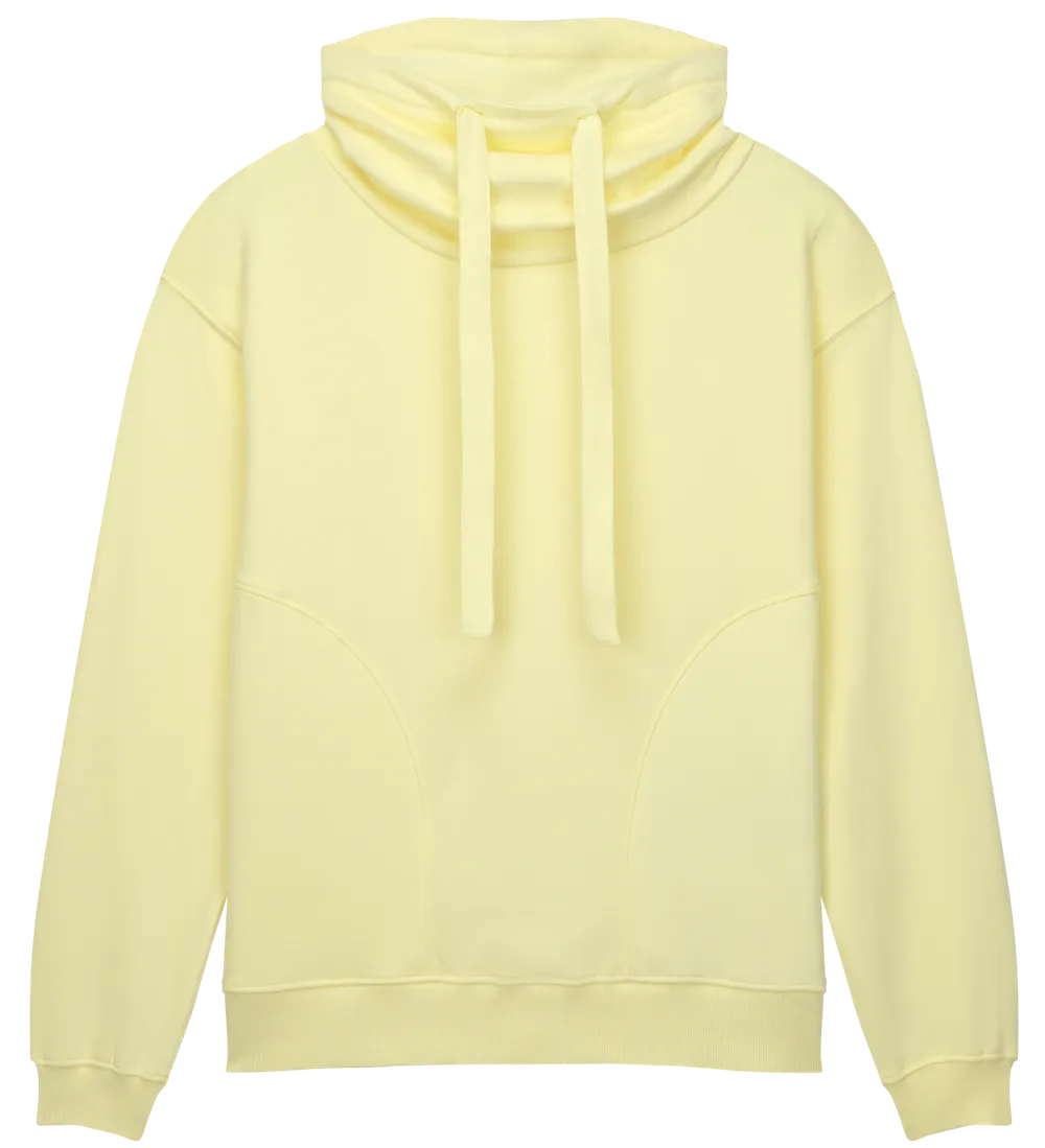 EP315-SUPLE1 - Women's Funnel Neck Sweatshirt - Sueded Pale Lemon