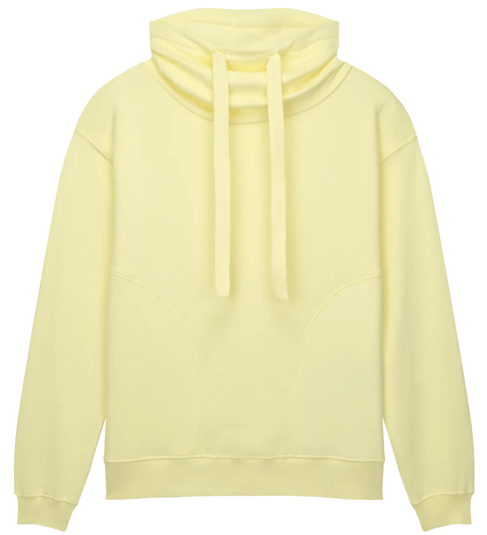 EP315-SUPLE1 - Women's Funnel Neck Sweatshirt - Sueded Pale Lemon