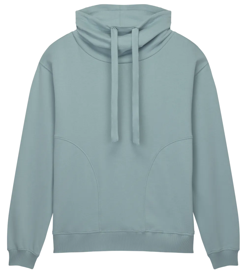 EP315-SUSLGR1 - Women's Funnel Neck Sweatshirt - Sueded Slate Green