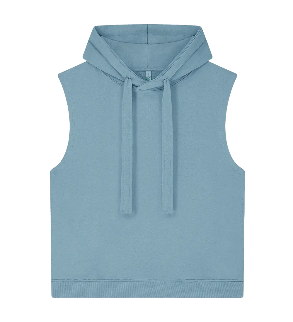 EP316-SUBD1 - Women's Athleisure Hooded Tank - Sueded Blue Dusk