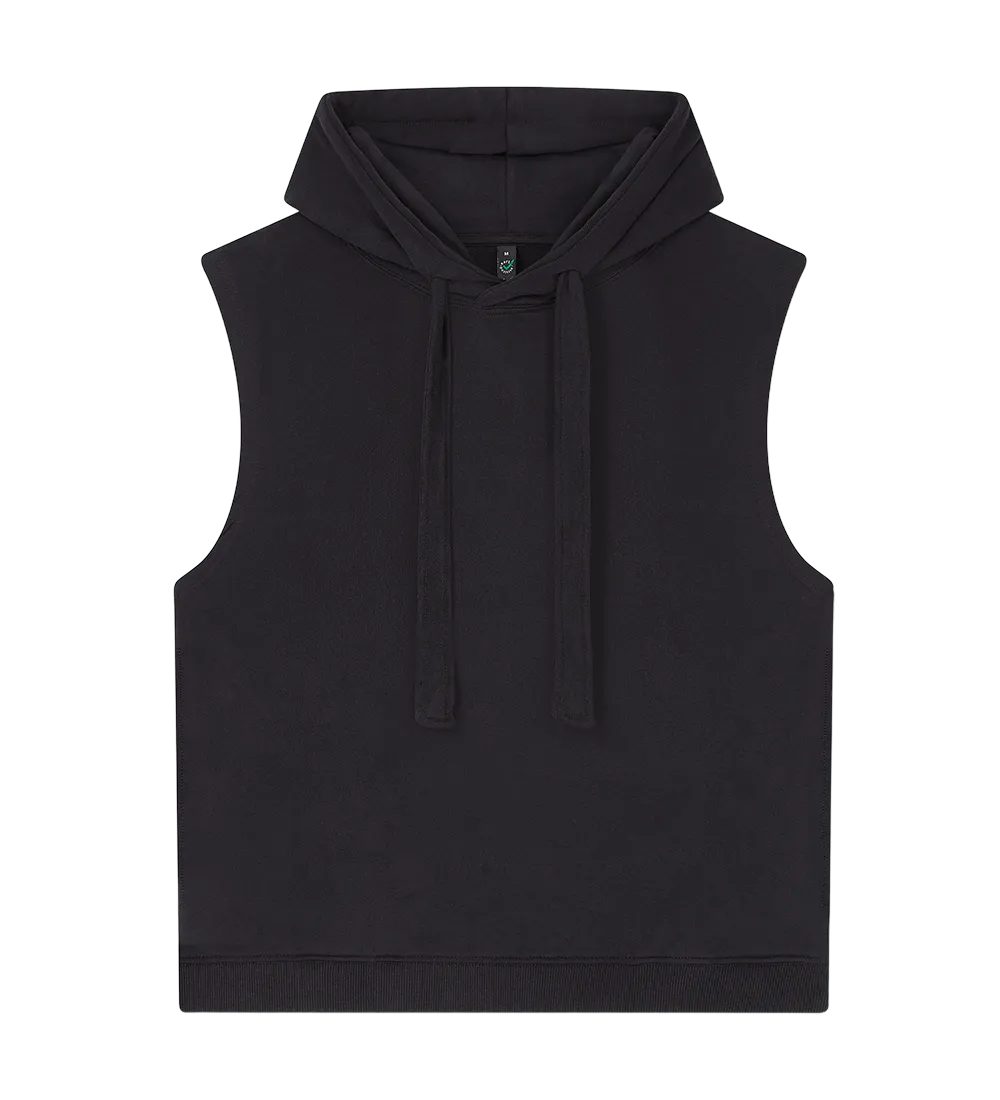 EP316-SUBL1 - Women's Athleisure Hooded Tank - Sueded Black