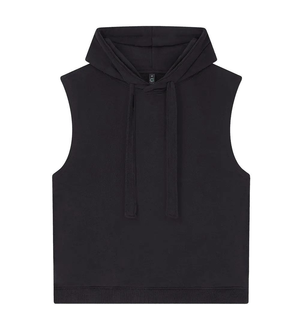 EP316-SUBL1 - Women's Athleisure Hooded Tank - Sueded Black