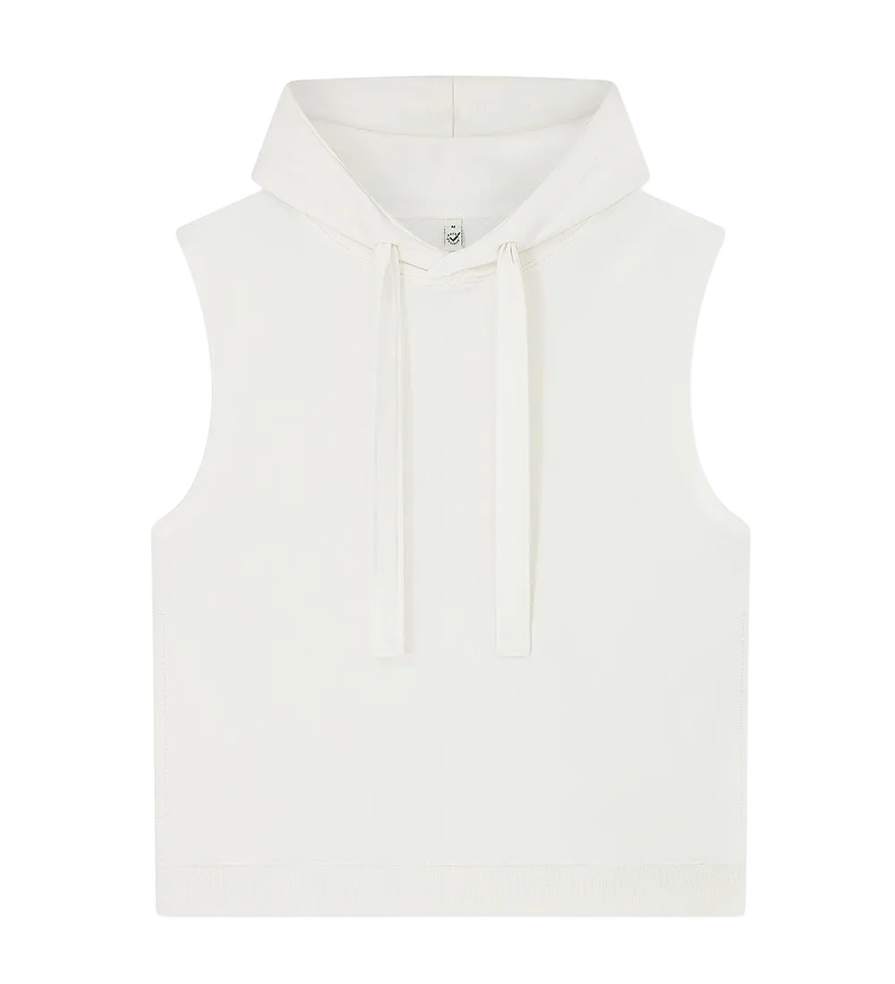 EP316-SUWM1 - Women's Athleisure Hooded Tank - Sueded Off White