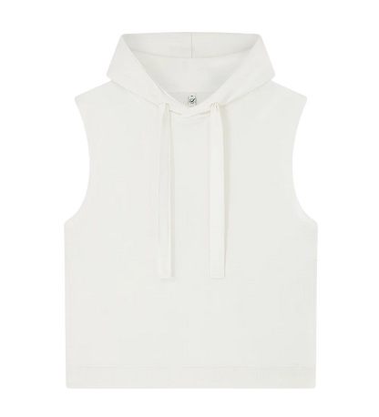 EP316-SUWM1 - Women's Athleisure Hooded Tank - Sueded Off White