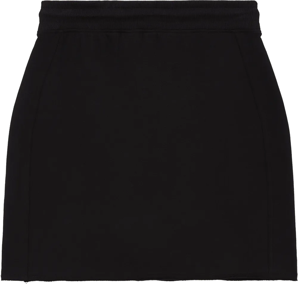 EP342-SUBL1 - Raw Hem Skirt - Sueded Black