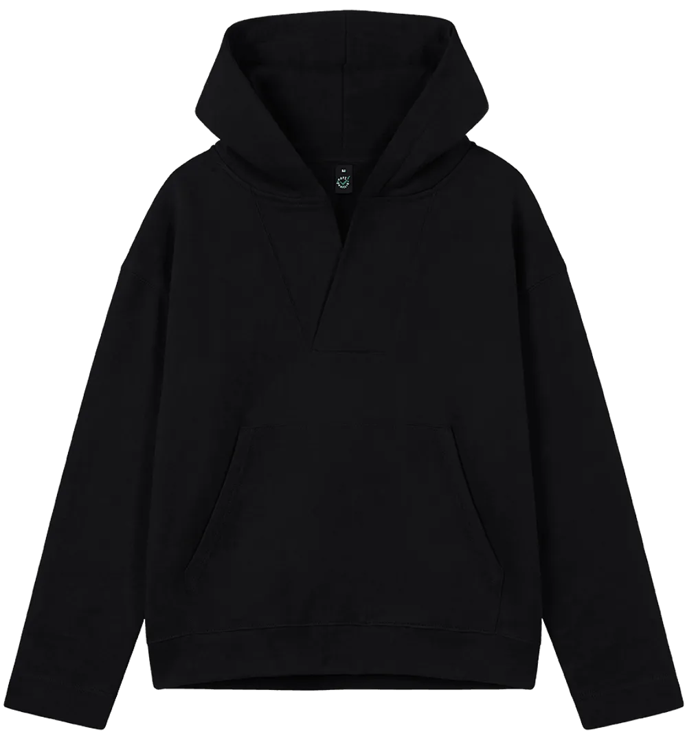 EP400-BL2 - Women's V-Neck Hoodie - Black