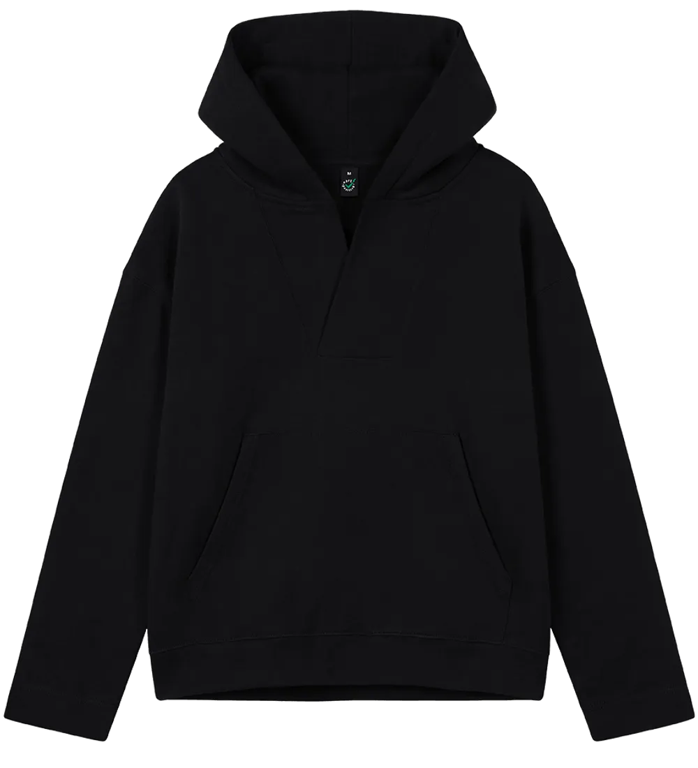 EP400-BL0 - Women's V-Neck Hoodie - Black