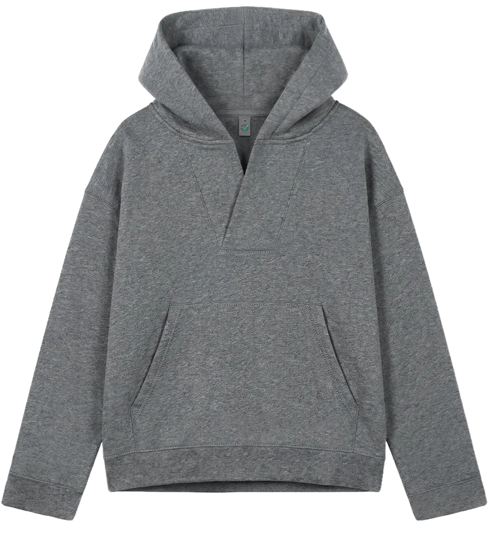 EP400-DHE3 - Women's V-Neck Hoodie - Dark Heather