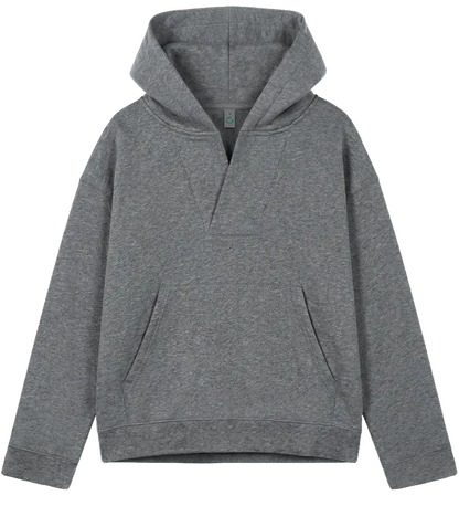 EP400-DHE3 - Women's V-Neck Hoodie - Dark Heather