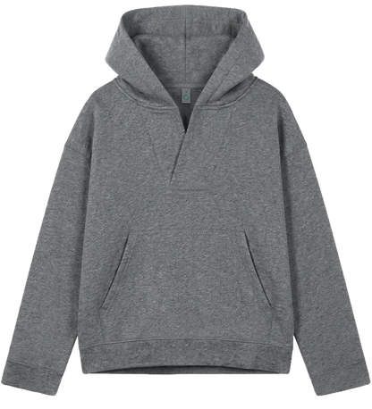 EP400-DHE3 - Women's V-Neck Hoodie - Dark Heather