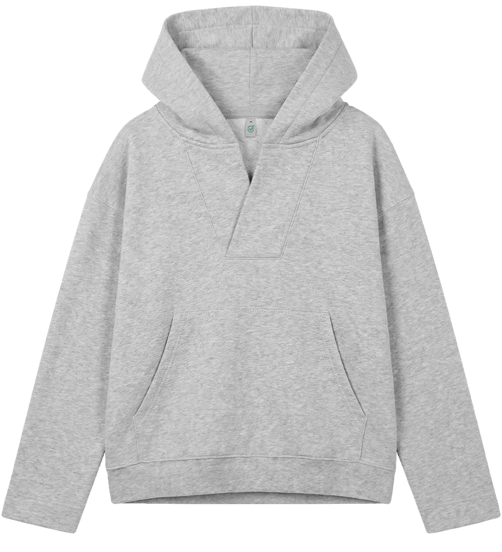 EP400-LHE0 - Women's V-Neck Hoodie - Light Heather