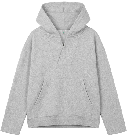 EP400-LHE0 - Women's V-Neck Hoodie - Light Heather