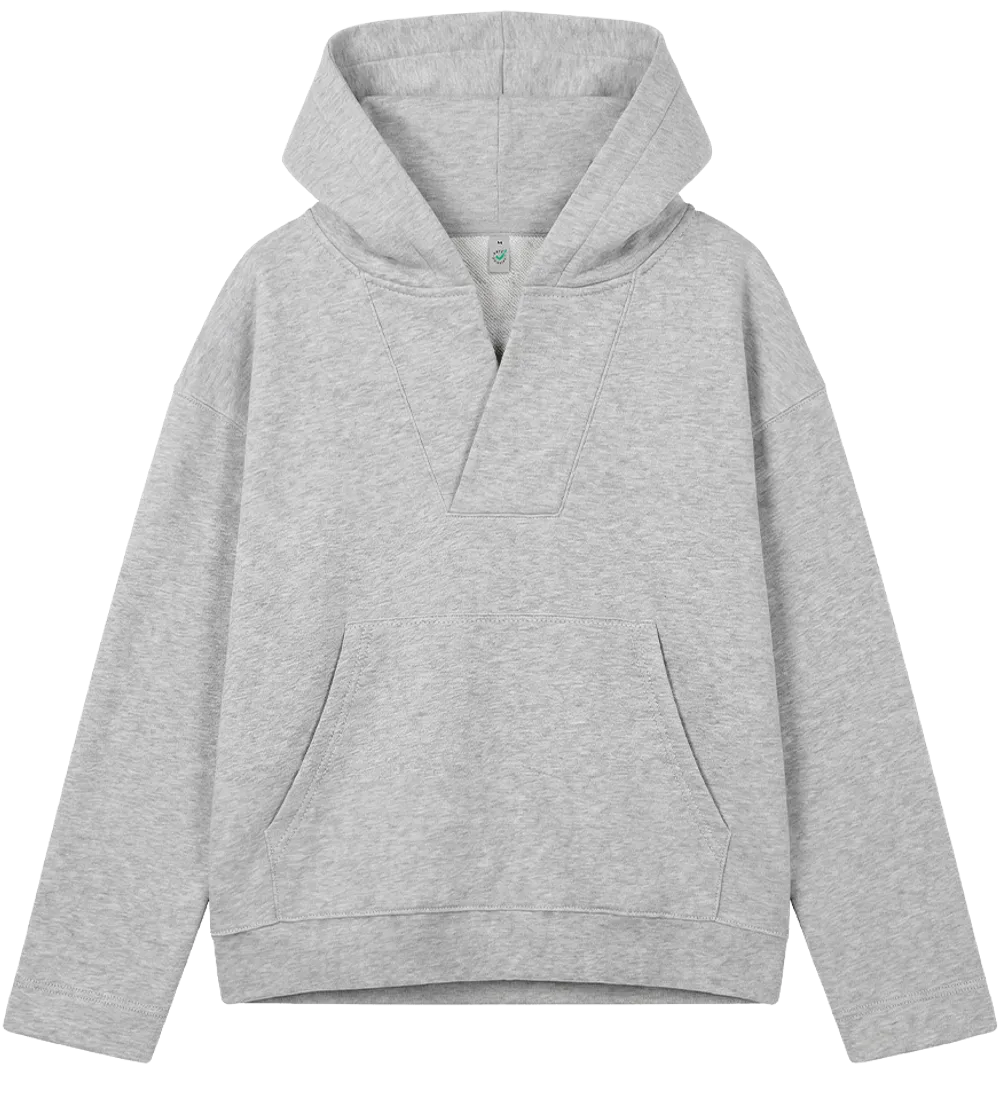 EP400-LHE4 - Women's V-Neck Hoodie - Light Heather