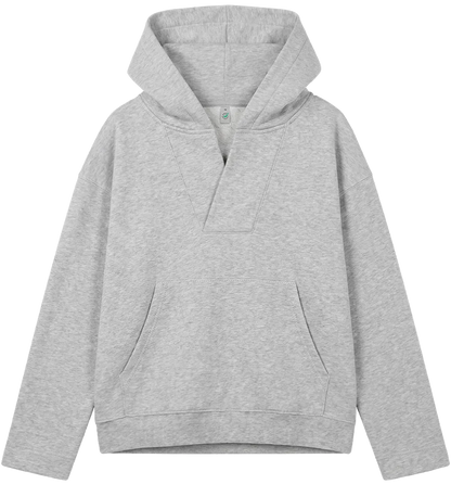 EP400-LHE0 - Women's V-Neck Hoodie - Light Heather